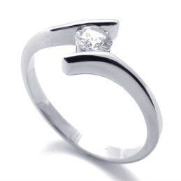 Anel De Titânio Com Diamante Para Mulheres