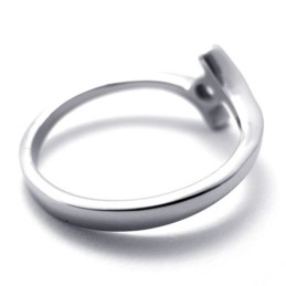 Anel De Titânio Com Diamante Para Mulheres