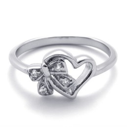 Anel De Titânio Com Diamante Para Mulheres