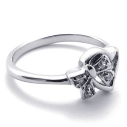 Anel De Titânio Com Diamante Para Mulheres