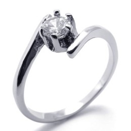 Anel De Titânio Com Diamante Feminino