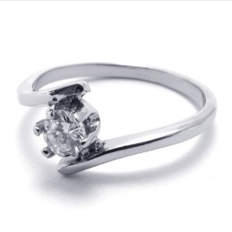 Anel De Titânio Com Diamante Feminino
