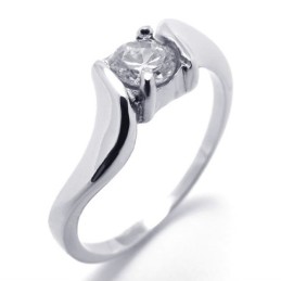 Anel De Titânio Feminino Com Diamante
