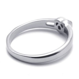 Anel De Titânio Com Diamante Para Mulheres