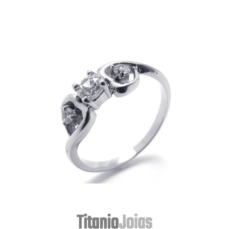 Anel De Titânio Com Diamante Para Mulheres Anel De Titânio Com Diamante Para Mulheres