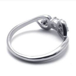 Anel De Titânio Com Diamante Para Mulheres