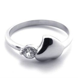 Anel De Titânio Com Diamante Para Mulheres