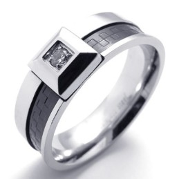 Anel De Diamante E Titânio