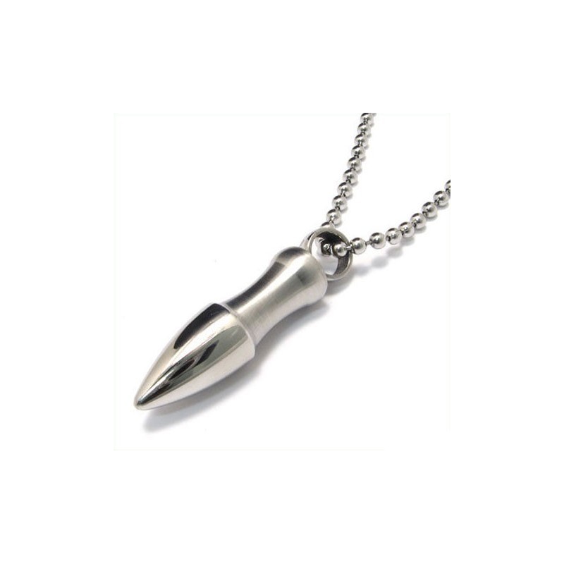 Colar Com Pingente De Titânio Puro E Bala Sólida Para Homem (Caixa Grátis) Colar Com Pingente De Titânio Puro E Bala Sólida Para Homem (Caixa Grátis)
