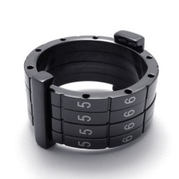 Anel De Titânio Black Puzzle Code Lovers