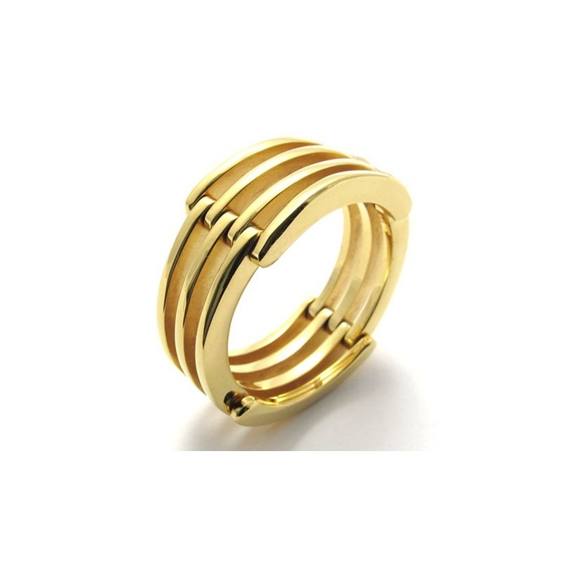 Anel De Titânio Quebra-Cabeça Dourado Anel De Titânio Quebra-Cabeça Dourado
