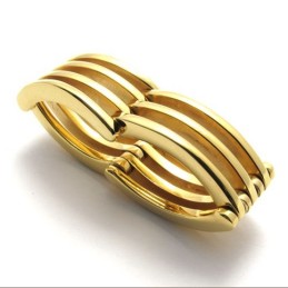 Anel De Titânio Quebra-Cabeça Dourado