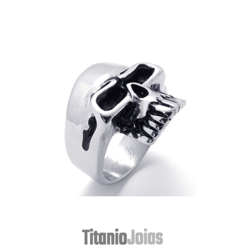 Anel De Titânio Com Caveira Anel De Titânio Com Caveira