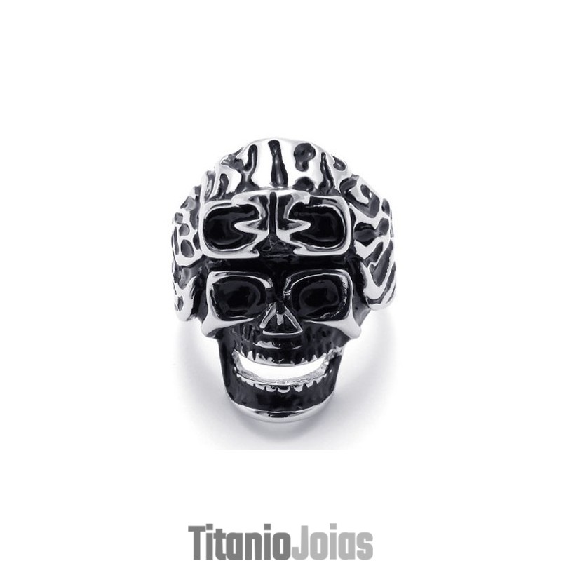 Anel De Titânio Com Caveira Anel De Titânio Com Caveira