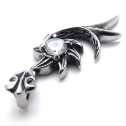 Pingente De Titânio Com Diamantes E Sereia