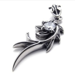 Pingente De Titânio Com Diamantes E Sereia