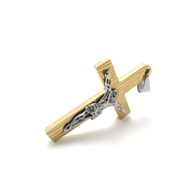 Pingente De Cruz De Titânio Dourado Jesus Pingente De Cruz De Titânio Dourado Jesus