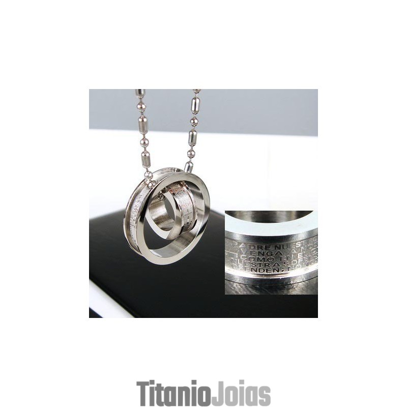 Colar Com Pingente Bíblico Em Titânio Puro Com Cruz De Argola Man 2 Colar Com Pingente Bíblico Em Titânio Puro Com Cruz De Argola Man 2