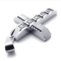 Pingente De Titânio Com Diamante Cruzado