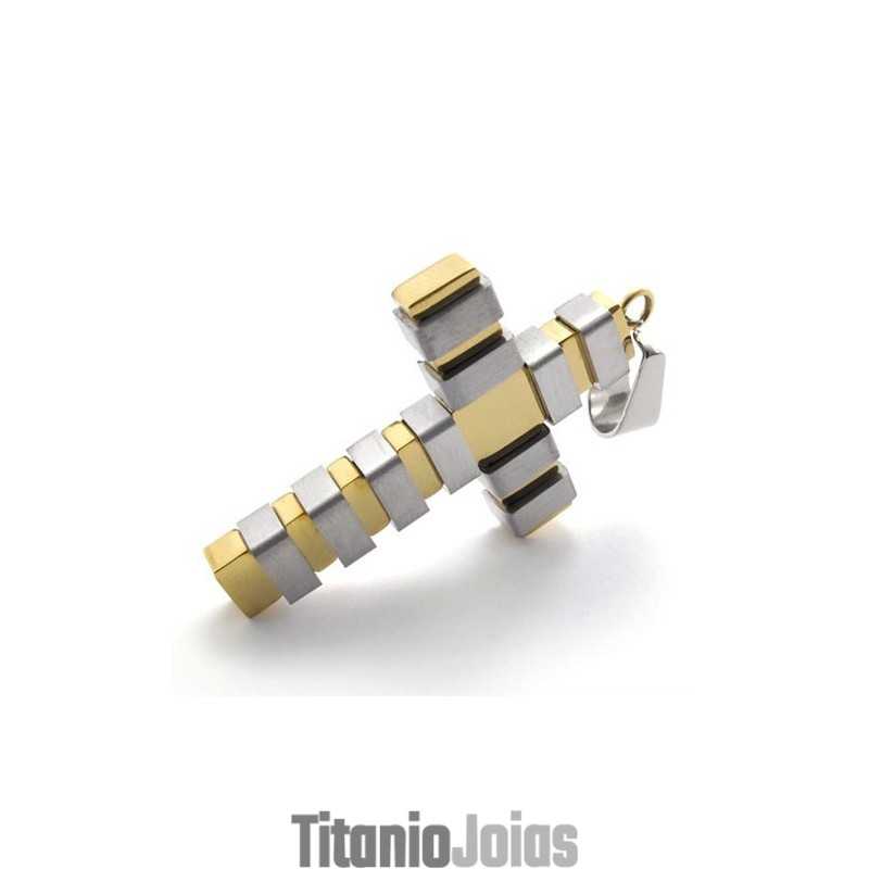 Pingente De Cruz De Titânio Dourado Pingente De Cruz De Titânio Dourado