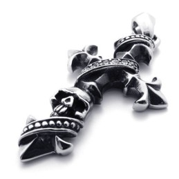 Pingente De Cruz De Titânio Com Caveira