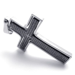 Pingente De Cruz De Titânio Preto