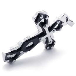 Pingente De Cruz De Titânio Azul