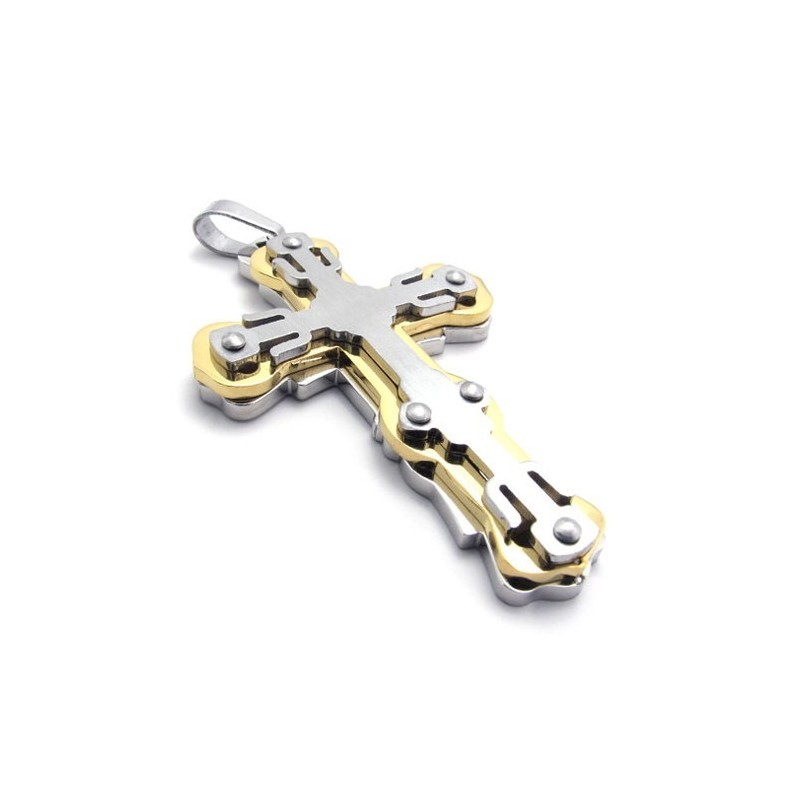Pingente De Cruz De Titânio Dourado Pingente De Cruz De Titânio Dourado