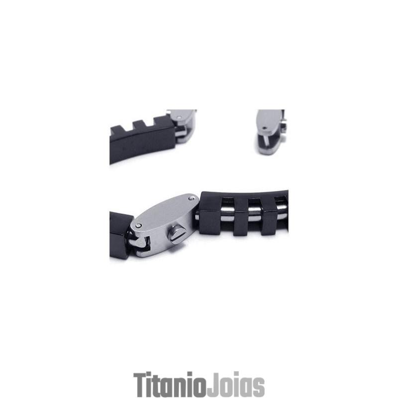 Pulseira De Pingente De Titânio Puro Em Prata Preta Para Menino Pulseira De Pingente De Titânio Puro Em Prata Preta Para Menino
