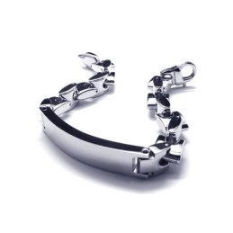 Pulseira De Corrente Com Pingente De Titânio Puro De Prata Para Meninos