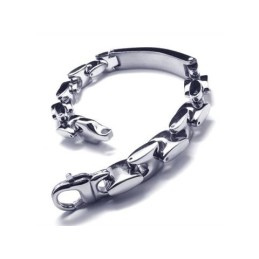 Pulseira De Corrente Com Pingente De Titânio Puro De Prata Para Meninos