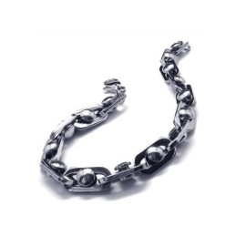 Pulseira De Corrente De Titânio Puro De Prata Com Pingente Para Menino Masculino