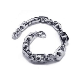 Pulseira De Corrente De Titânio Puro De Prata Com Pingente Para Menino Masculino