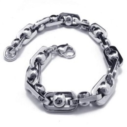 Pulseira De Corrente De Titânio Puro De Prata Com Pingente Para Menino Masculino