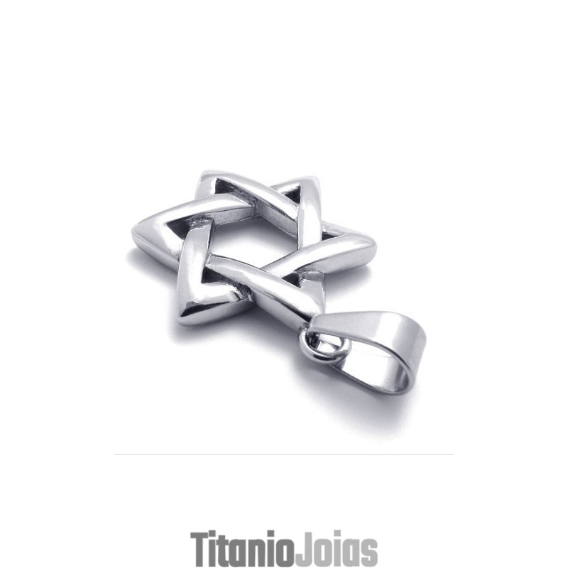Pingente De Titânio Com Hexagrama Da Sorte
