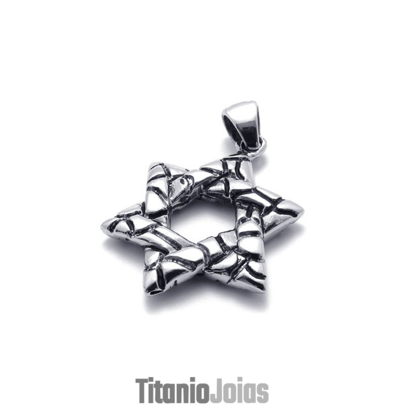 Pingente De Titânio Com Hexagrama Da Sorte Pingente De Titânio Com Hexagrama Da Sorte