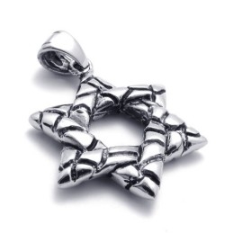 Pingente De Titânio Com Hexagrama Da Sorte