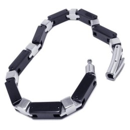 Pulseira De Corrente De Titânio Puro De Prata Para Meninos