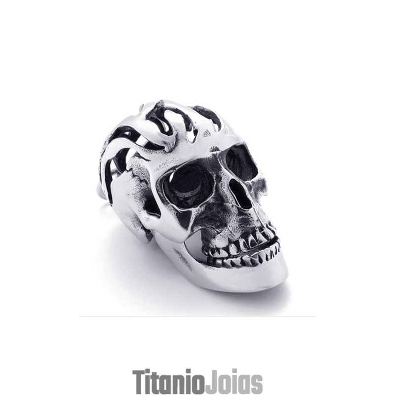 Pingente De Caveira De Titânio