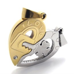 Pingente De Titânio Gold Accent Lovers