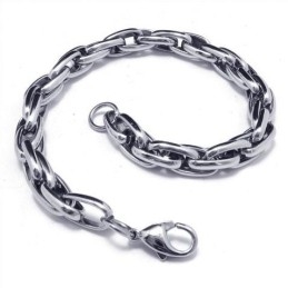 Pulseira De Corrente De Titânio Puro Com Pingente De Prata Para Meninos