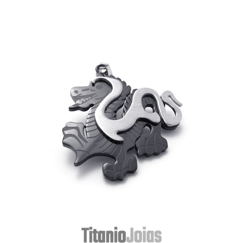 Pingente De Titânio Dragão Negro Pingente De Titânio Dragão Negro