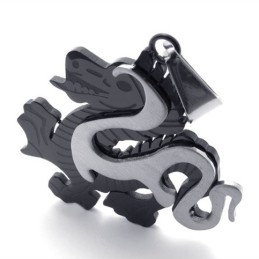 Pingente De Titânio Dragão Negro