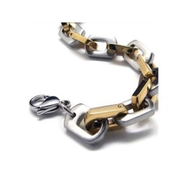 Pulseira Masculina De Titânio Puro E Dourado