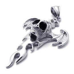 Pingente De Titânio Com Chama De Caveira