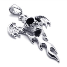 Pingente De Titânio Com Chama De Caveira