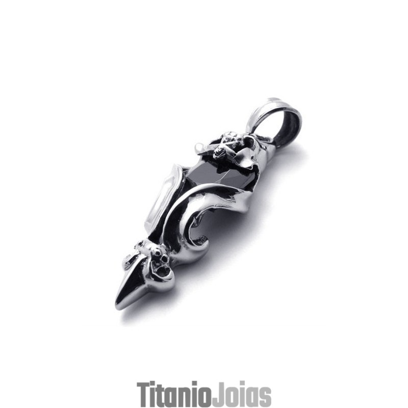 Pingente De Titânio Com Diamante Negro Pingente De Titânio Com Diamante Negro