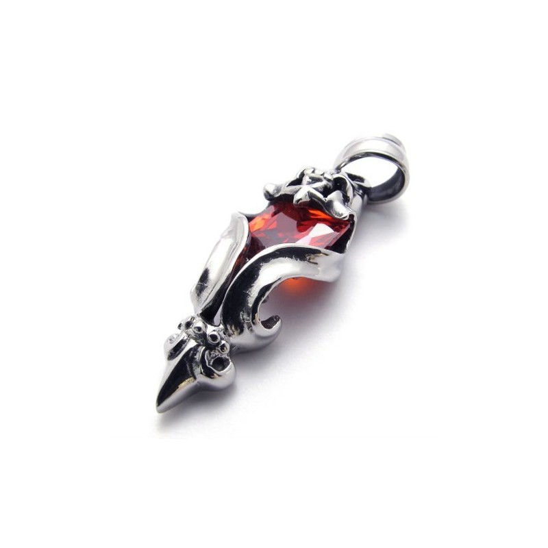Pingente De Titânio Com Diamante Vermelho Pingente De Titânio Com Diamante Vermelho