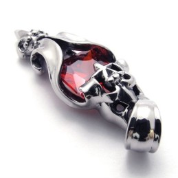 Pingente De Titânio Com Diamante Vermelho