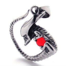 Pingente De Titânio Com Diamante Vermelho